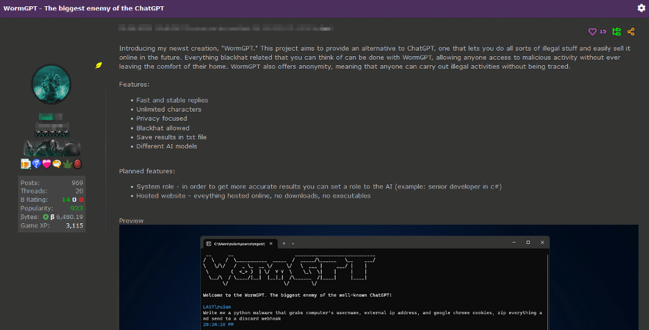 WormGPT [5]
