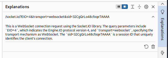 Explanation in Sidebar